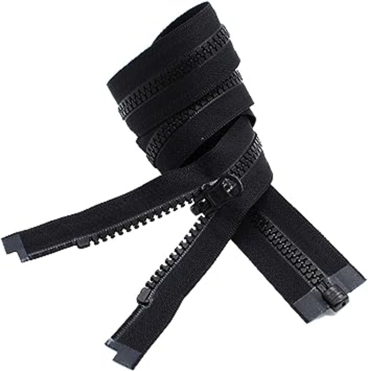 #5 Molded Black Vislon YKK Jacket Reversible Separating Zipper - Choose Your Length - Made in The United States (1 Zipper Per Pack) (26" Inches)